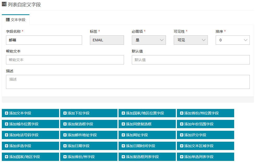 自定义字段详情