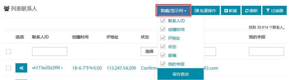 自定义字段显示